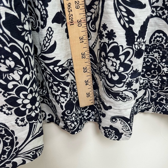 Eliza J navy/white linen dress 4 w pockets - Picture 7 of 7